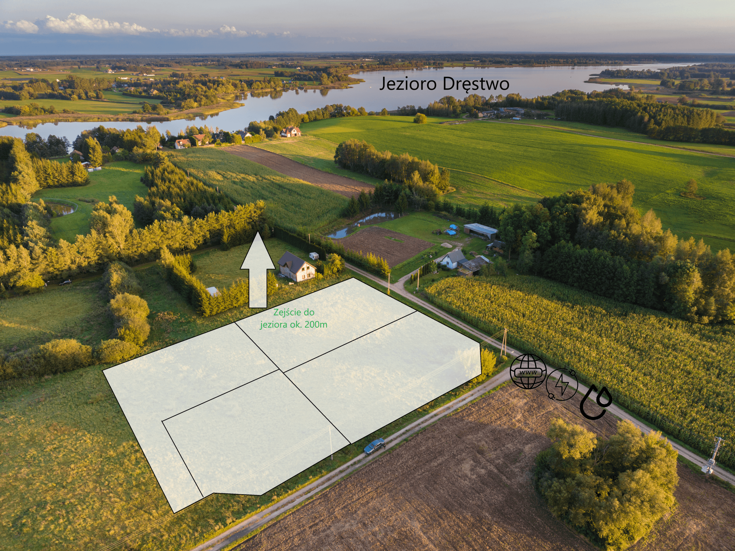 Piękne działki w rejonie jeziora Dreństwo