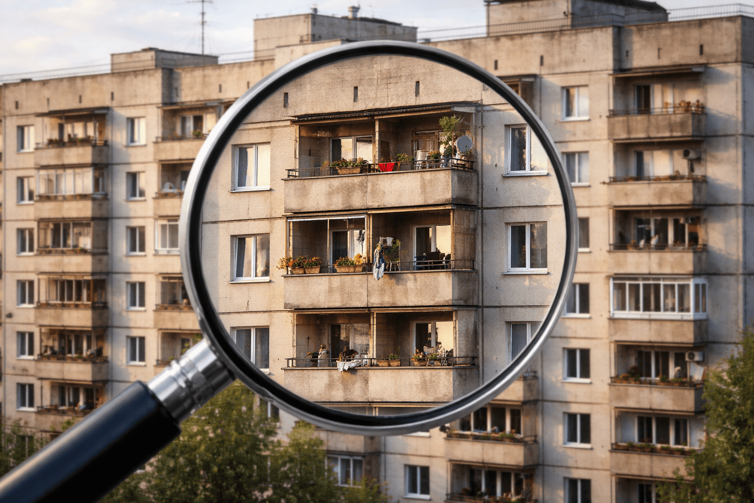 Przybliżenie wad bloku mieszkalnego