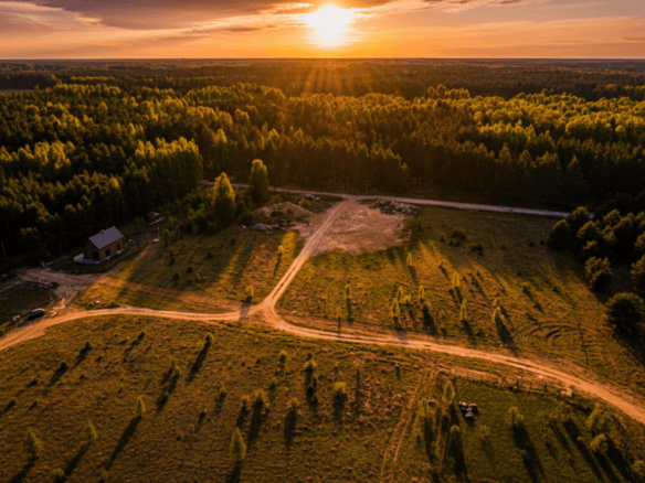 Zachód słońca na działce nad Zalewem Siemianówka