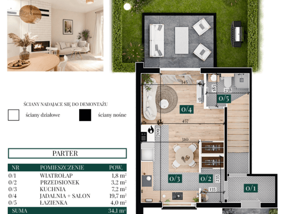 Rzut kawalerki na osiedlu Hygge Forest pod Białymstokiem