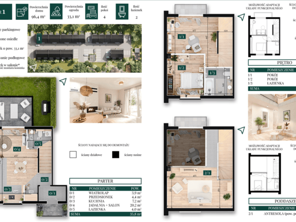 Rzut rodzinnego mieszkania w Klepaczach