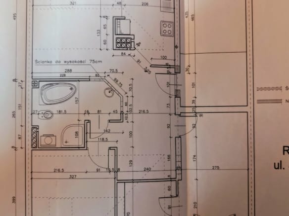 Rzut mieszkania na ulicy Sobieskiego 11
