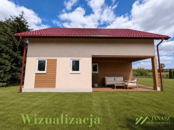 Front domu na Podlasiu - wizualizacja